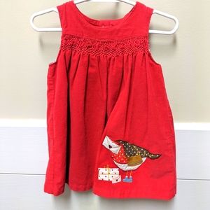 Baby Boden Dress w/ Bird Applique 6-12 month